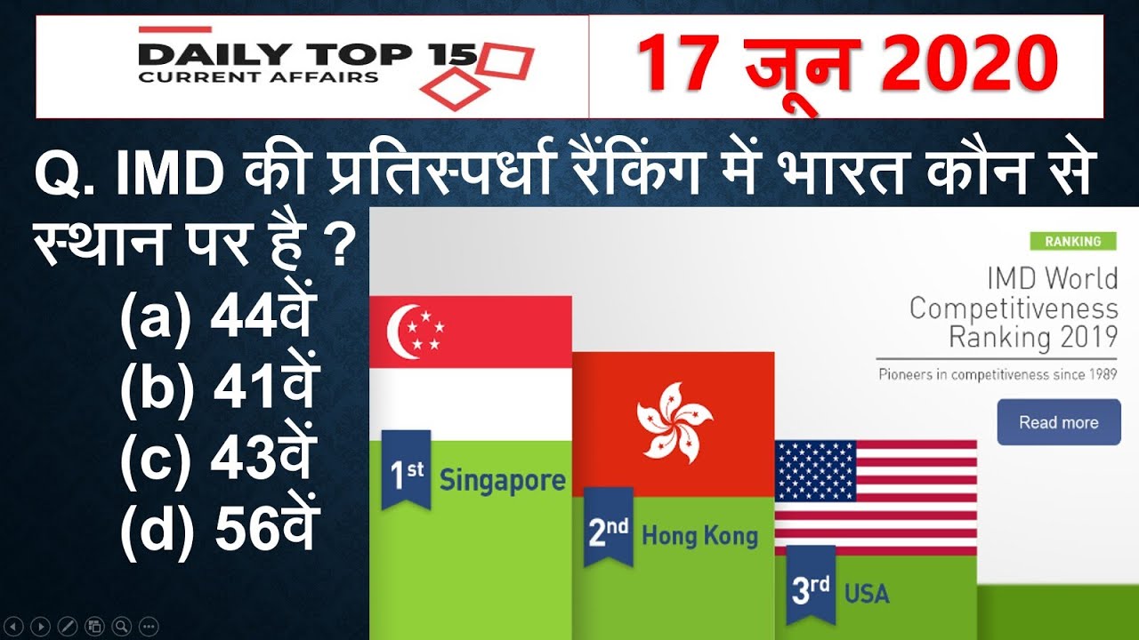 DAILY TOP 15 17 JUN 2020 TOP 15 CURRENT AFFAIRSDAILY TOP 15 CURRENT