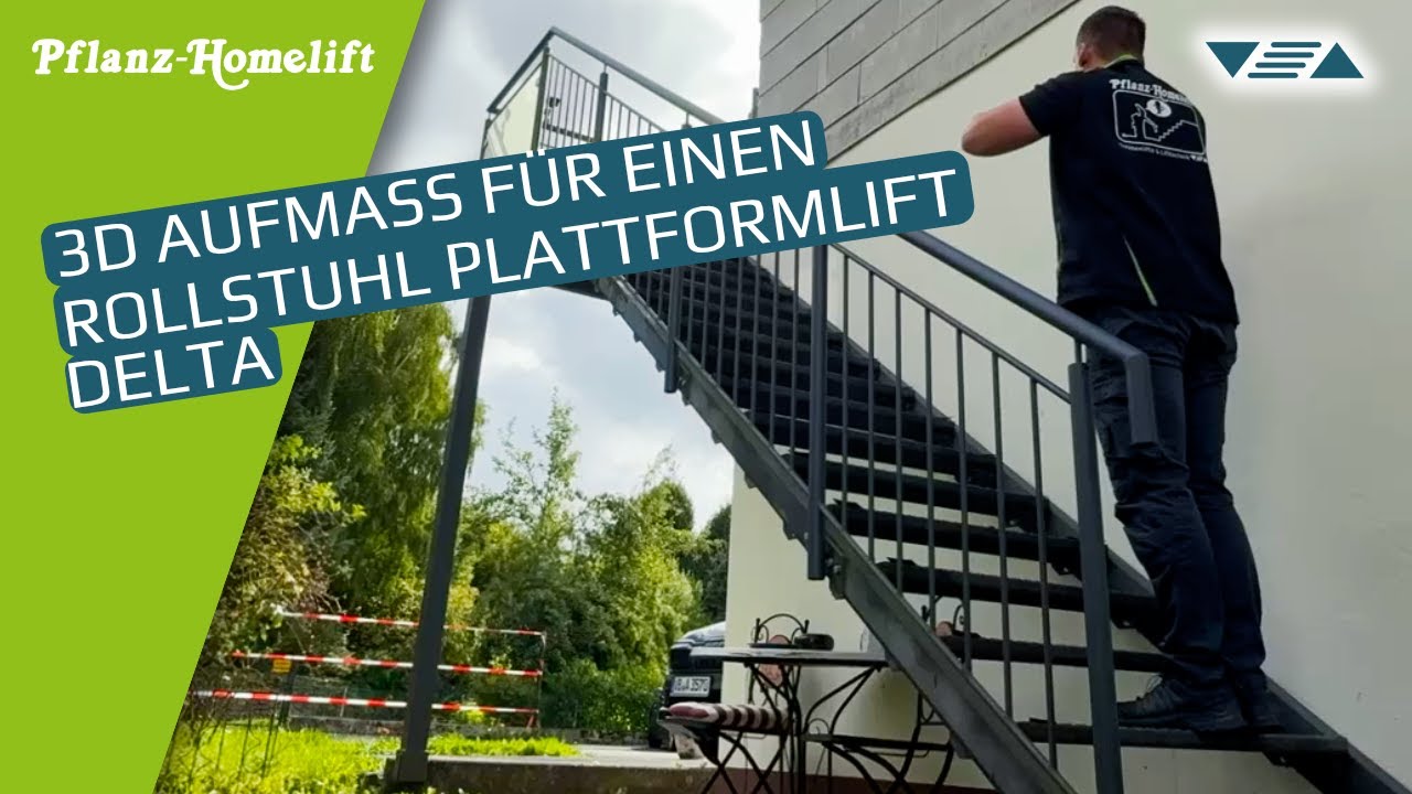 Plattformlift Delta Aufmaß ▽△ So vermessen wir Treppen für den Lehner Plattformschrägaufzug in 3D