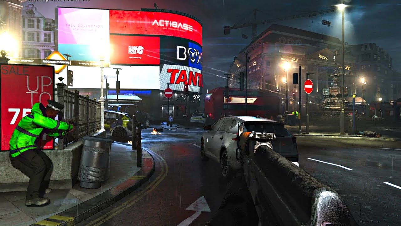 Call of Duty Modern Warfare 4 - London Piccadilly Attack Mission Walkthrough (CoD MW 2019) PS4 Pro