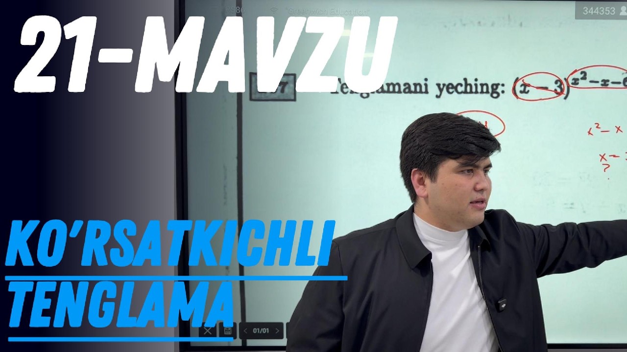 IIDC-2 QISM | 21-MAVZU | KO'RSATKICHLI TENGLAMA