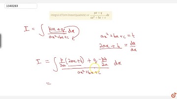 Integral of form linear/(quadratic) or ` (px+q) / (ax^2 + bx + c) dx`