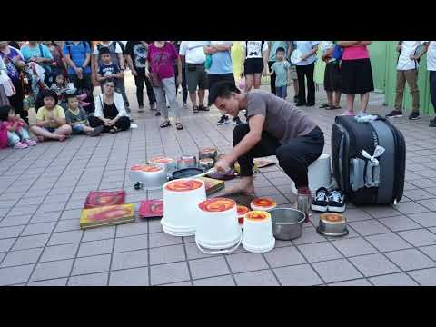 台灣淡水 街頭藝人 打擊樂 節奏歡樂 技巧熟捻 好聽