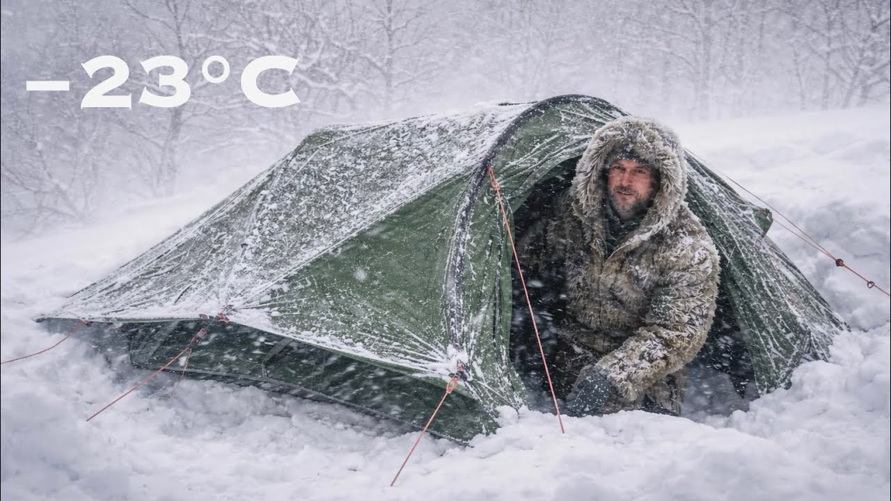 The WORST BLIZZARD Hits! CAMPING in Heavy Snow on the Mountain – caught in a -23°C Whiteout Storm