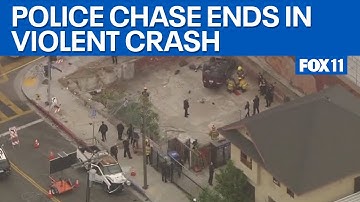 LA police chase ends in violent crash  | FOX 11 LA