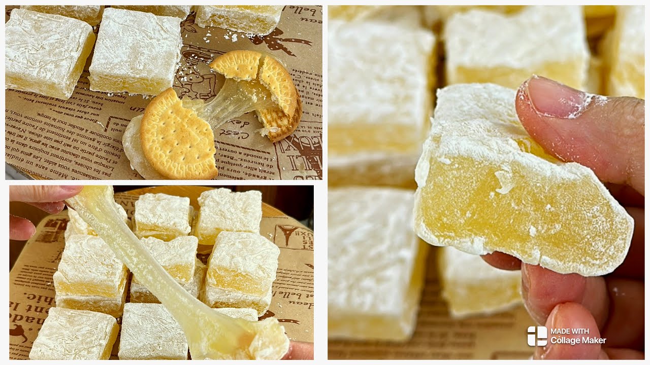 راحة الحلقوم/الملبن  مطاطي بأسهل أنجح طريقة لا جيلاتين ولاعسل وتسوية صح حلويات مولد النبي بسكر ونشا