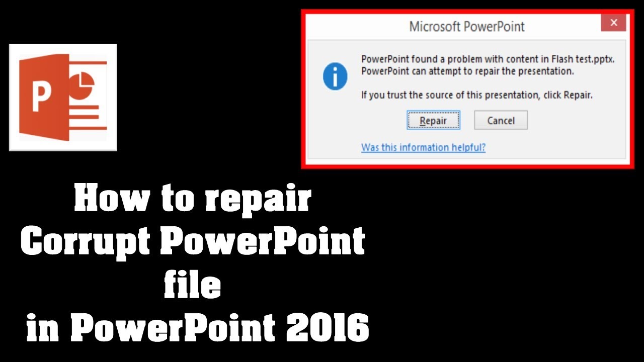 How To Repair Corrupt Powerpoint Files Powerpoint 2016 - Youtube