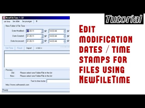 Edit modification dates time stamps for files using NewFileTime | video tutorial by TechyV