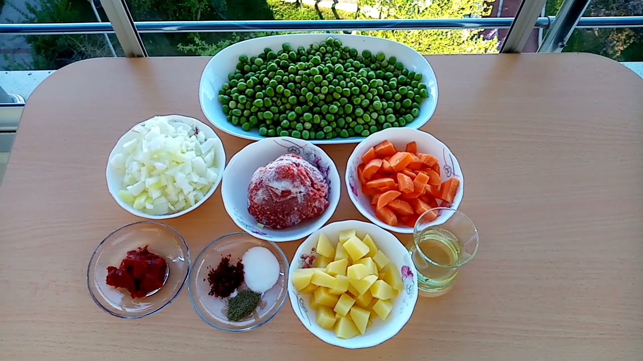 Kıymalı sebze yemeği ???????? Taze bezelye  havuçlu patatesli???? Pratik çok lezzetli???? Kolay Yemek Tarifleri