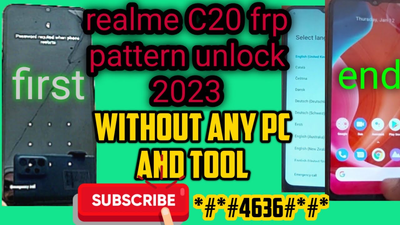 realme c20 frp pattern unlock | without any pc realme c20 frp code ...