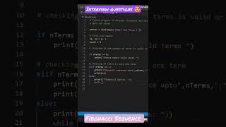 Python program to print💕 Fibonacci Sequence nth term || Frequently asked interview❤️questions #short