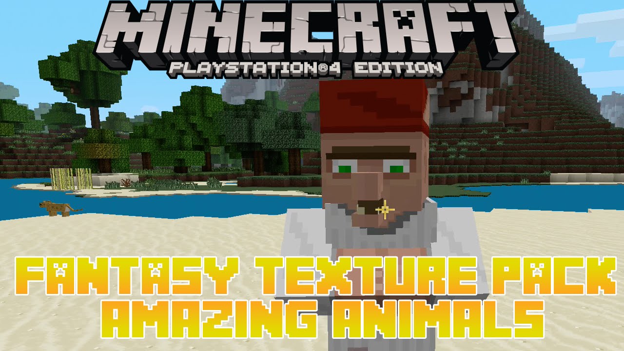 MineCraft PS4 Fantasy Texture Pack Review/ Amazing Animals 