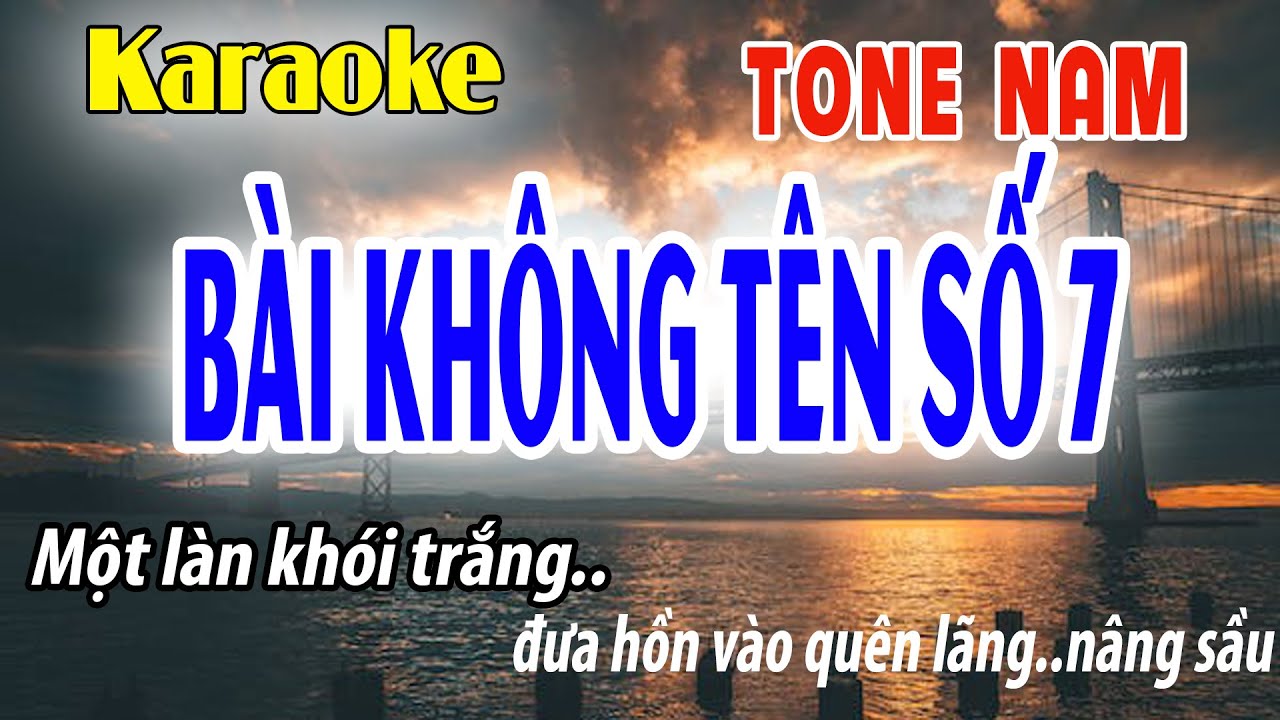 Bài Không Tên Số 7 Karaoke Tone Nam | Gm | Đời Sống và Âm nhạc