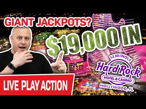 🔴 $19,000 High-Limit LIVE STREAM Slot Play! 🤑 GIANT JACKPOTS at Hard Rock Hollywood?