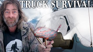 Wicked Cold Winter Survival Truck Camping | PLUS Wood Fired Lasagna Cook!