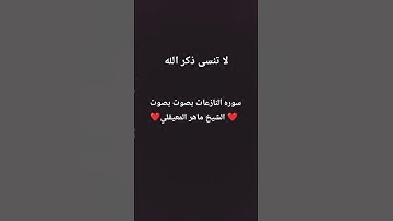 سوره النازعات بصوت الشيخ ماهر المعيقلي #تلاوة_خاشعة #قرآن #اكسبلور #تيك_توك #المصحف #دويتو #