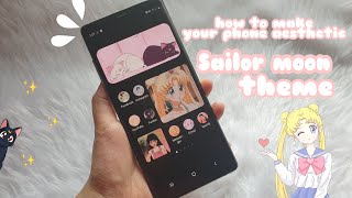 ☁️ how to make your phone aesthetic | sailor moon theme | samsung note 8 screenshot 1