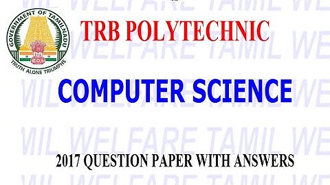 TRB POLYTECHNIC CSE 💥💥2017 QUESTION PAPER WITH ANSWER  | VIBRANT ONLINE ACADEMY