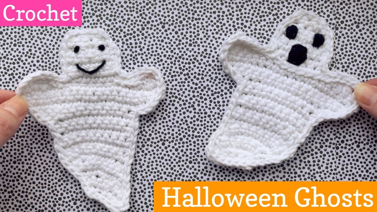 Crochet Cute Halloween Ghosts Tutorial - Free Pattern - Make in Minutes - Step by Step