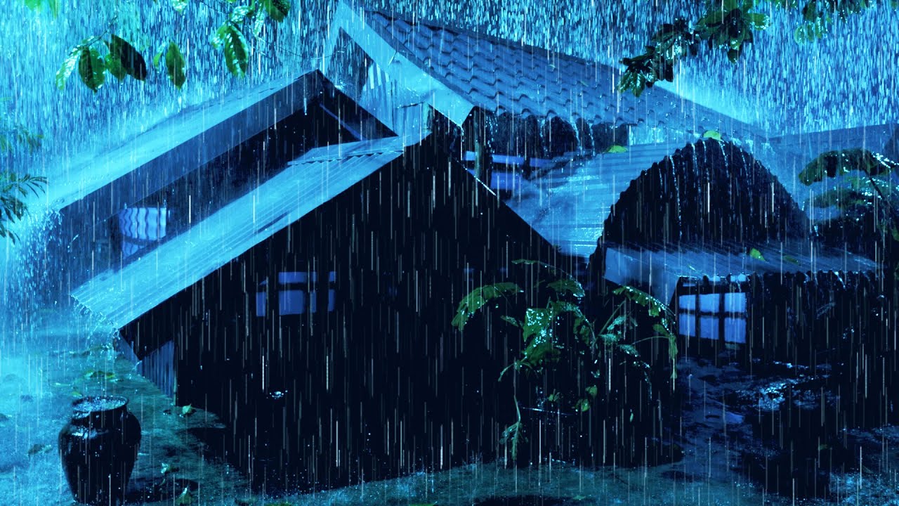 Tormenta Nocturna Relajante 🌧️ Lluvia en Techo de Metal y Truenos para ...