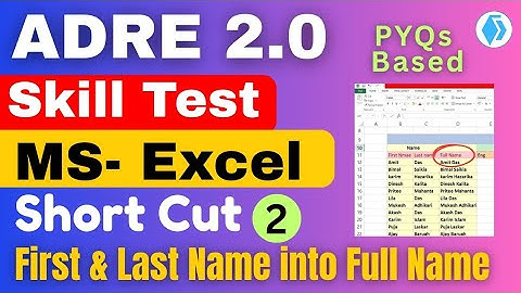 ADRE Skill Test | Previous Year Question | ADRE 2.0 MS- Excel Question | ADRE 2.0 Skill Test