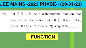 Let f:R-R be a differentiable function that satisfies the relation f(x+y)=f(x)+f(y)-1,x,y€R f’(0)=2