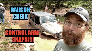 RAUSCH CREEK in the Jeep Wrangler JKU Day 1. Jeep badges Crawl Daddy, Crawler Ridge, and Trail 11
