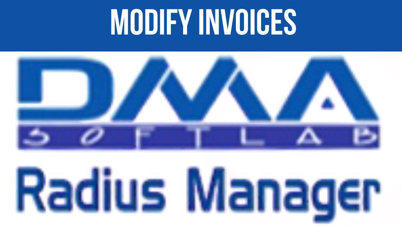 How to Modify Invoices in DMA Softlab Radius Manager | DMA Softlab Radius Manager (Part 19)