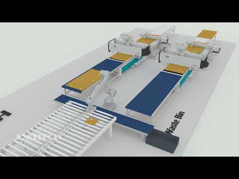 Cutting unit for panel furniture production line