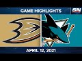 NHL Game Highlights | Ducks vs. Sharks - Apr. 12, 2021