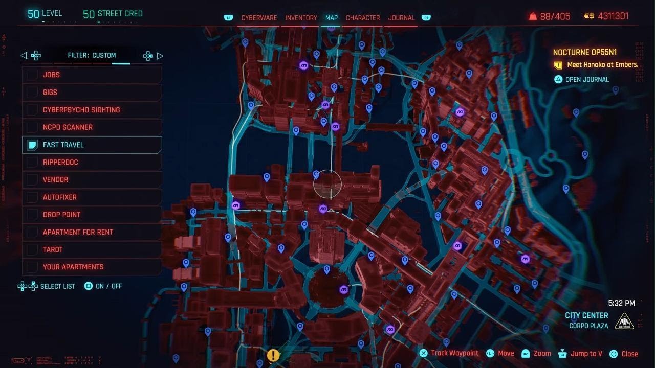 Cyberpunk 2077, All fast travel locations - YouTube