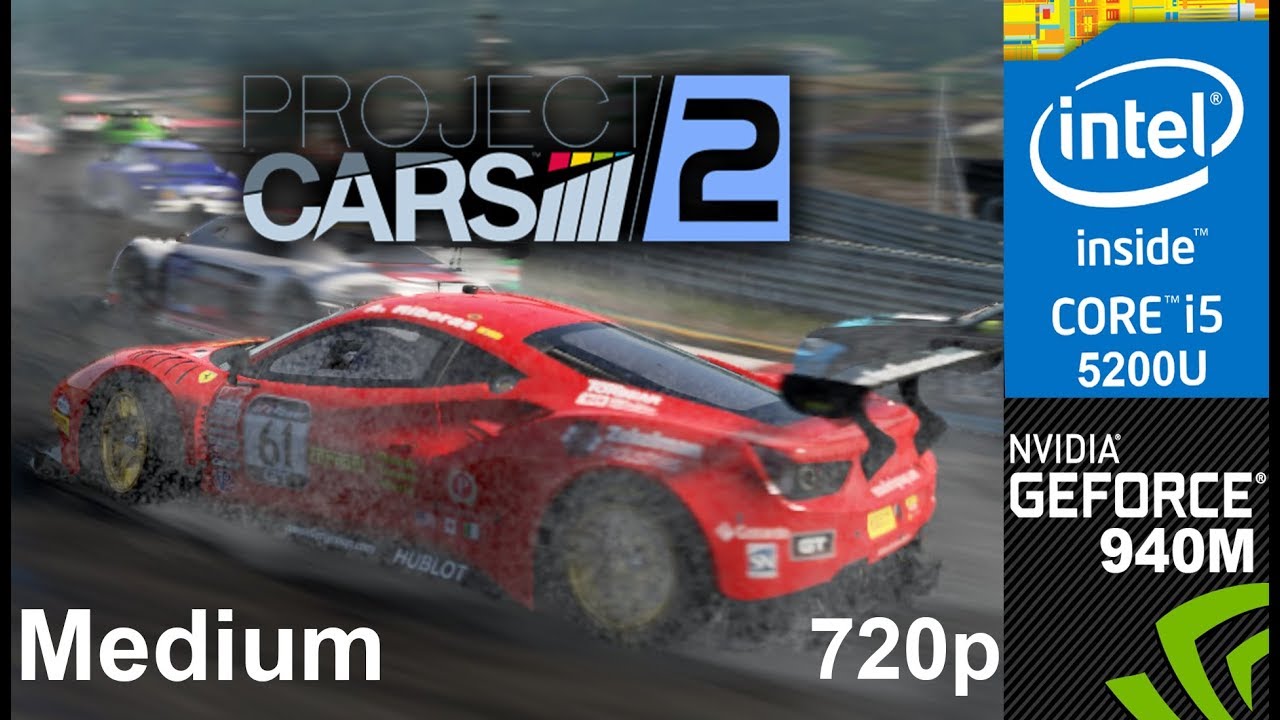 Project CARS 2 Demo on HP Pavilion 15-ab032TX, Medium Setting, 720p, Core i5 5200u + Nvidia 940m