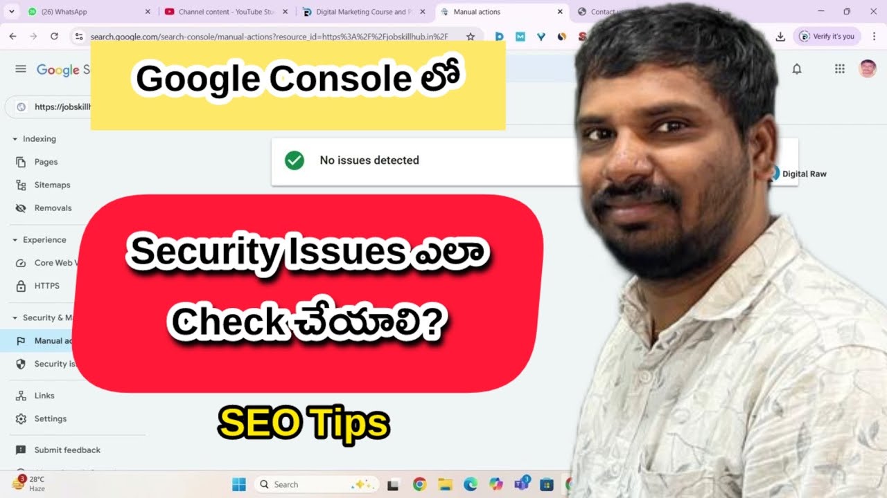 Google Console లో Manual Actions & Security Issues ఎలా Check చేయాలి | Digital Raw Academy