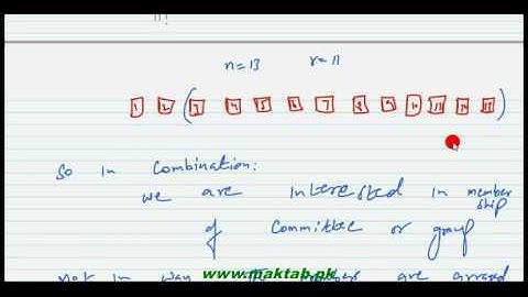 FSc Math Book1, Ch 7, LEC 13: Combinations