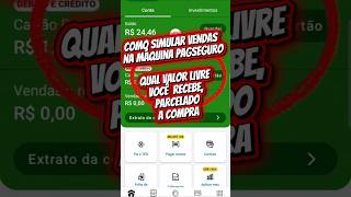 como simular vendas parceladas e saber quanto vai receber no app da pagseguro. #pagseguro #conta #v