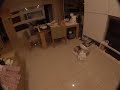 Messed up memory card cinematic distortion glitch turns into stop motion FPV drone flying through ti