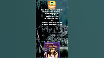 Python How do you remove duplicates from a list while preserving order using Python