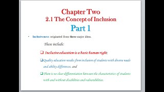 Inclusiveness chapter 2 part 1 | The Concept of Inclusion by Afan Oromo