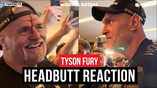 Tyson Fury REACTS To John Fury Headbutting Oleksandr Usyk's Team Member