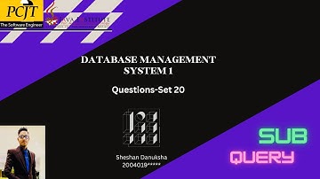 DBMS | Question Set 20 | Java Institute | Sheshan Danuksha