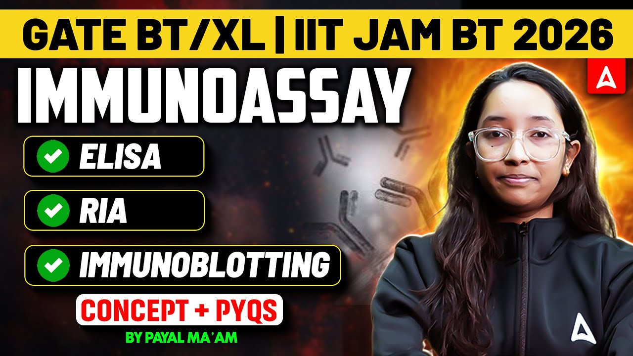 GATE XL / BT | IIT JAM 2026 Animal Biotechnology IMMUNOASSAY
Concept & PYQ By Payal Mam
