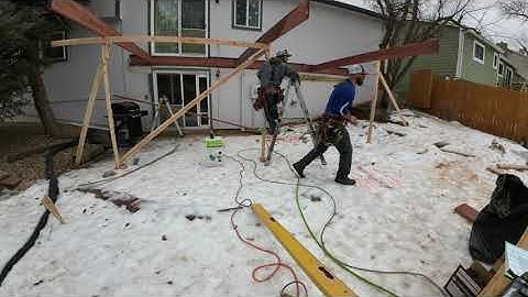 Deck Construction: Temp Framing Your Deck (Time Lapse) - Colorado Custom Covers & Decks