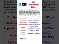 SBI Specialist Cadre Officer recruitment Notification! #sbi #sbiso #govtjobs #india #news #shorts