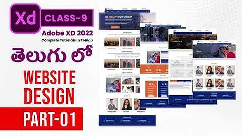 Adobe XD for Beginners Telugu - Tutorial #9 - Website Design Part-1 by Vamsi Dande in Grafix