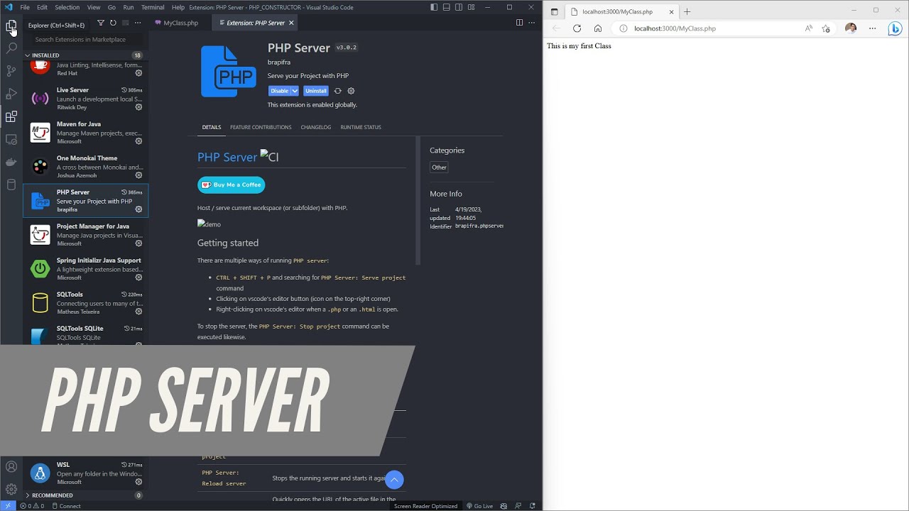 របៀប Run PHP នៅក្នុង VSCODE | How to run PHP on VSCODE - YouTube