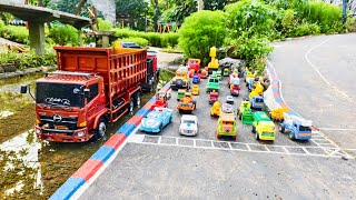 WOW !!! Mobil Dam Truk Tronton Panjang Bongkar Mainan Mobil Mobilan Truk Mixer, Slender, Bus Telolet