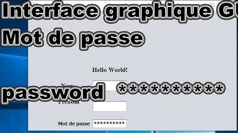 Interface Graphique Utilisateur GUI en java sous NetBeans : Password.