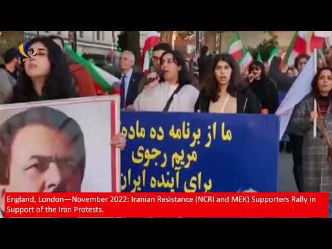 England, London—November 2022: MEK Supporters Rally in Support of the Iran Protests.