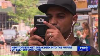 First driverless shuttle takes ride through Time Square