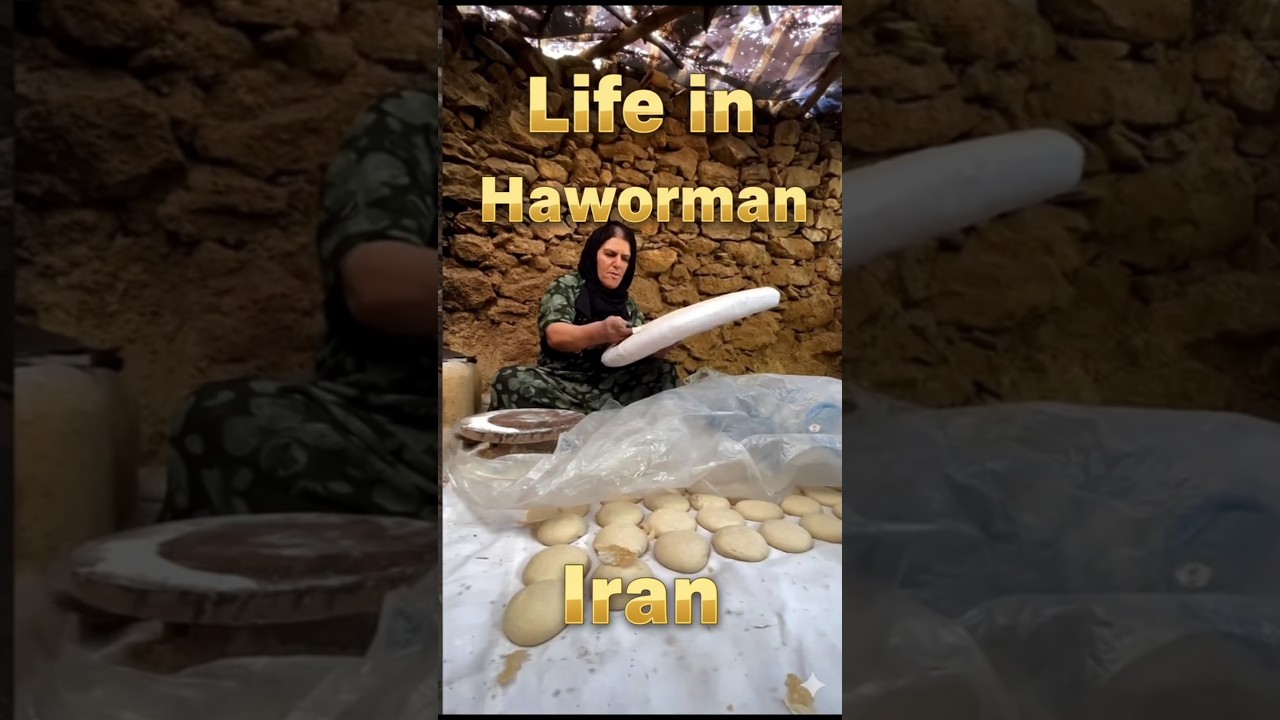 Traditional Bread Baking in Hawraman, Iran | Kurdish Woman Cooking with a Wood Oven — Subscribe
