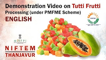 Demonstration Video on Tutti Frutti Processing (under PMFME Scheme) - ENGLISH